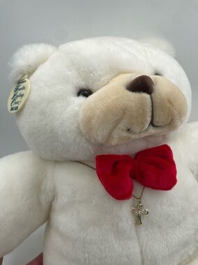 Vintage 80s Gerber "Tender Loving Care" (TLC) Teddy Bear, White, 18-20” Like-New